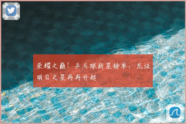 荣耀之巅！乒乓球新星榜单，见证明日之星冉冉升起